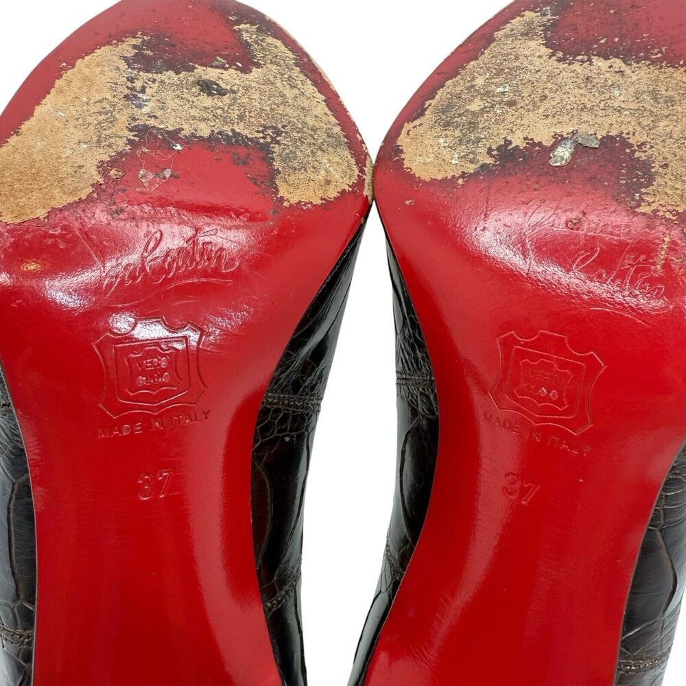 Christian Louboutin Simple Pump Ostrich Leg Leather Size 37 - Picture 13 of 15